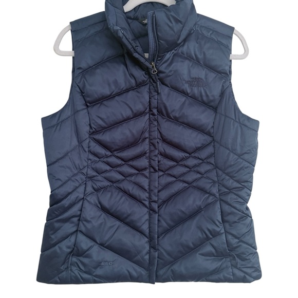The North Face 550 Down Filled Blue Quilted Vest - Picture 1 of 6